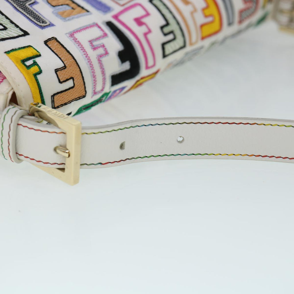 FENDI Zucca Canvas Embroidery Mamma Baguette Bag 2way Multicolor yk8631S