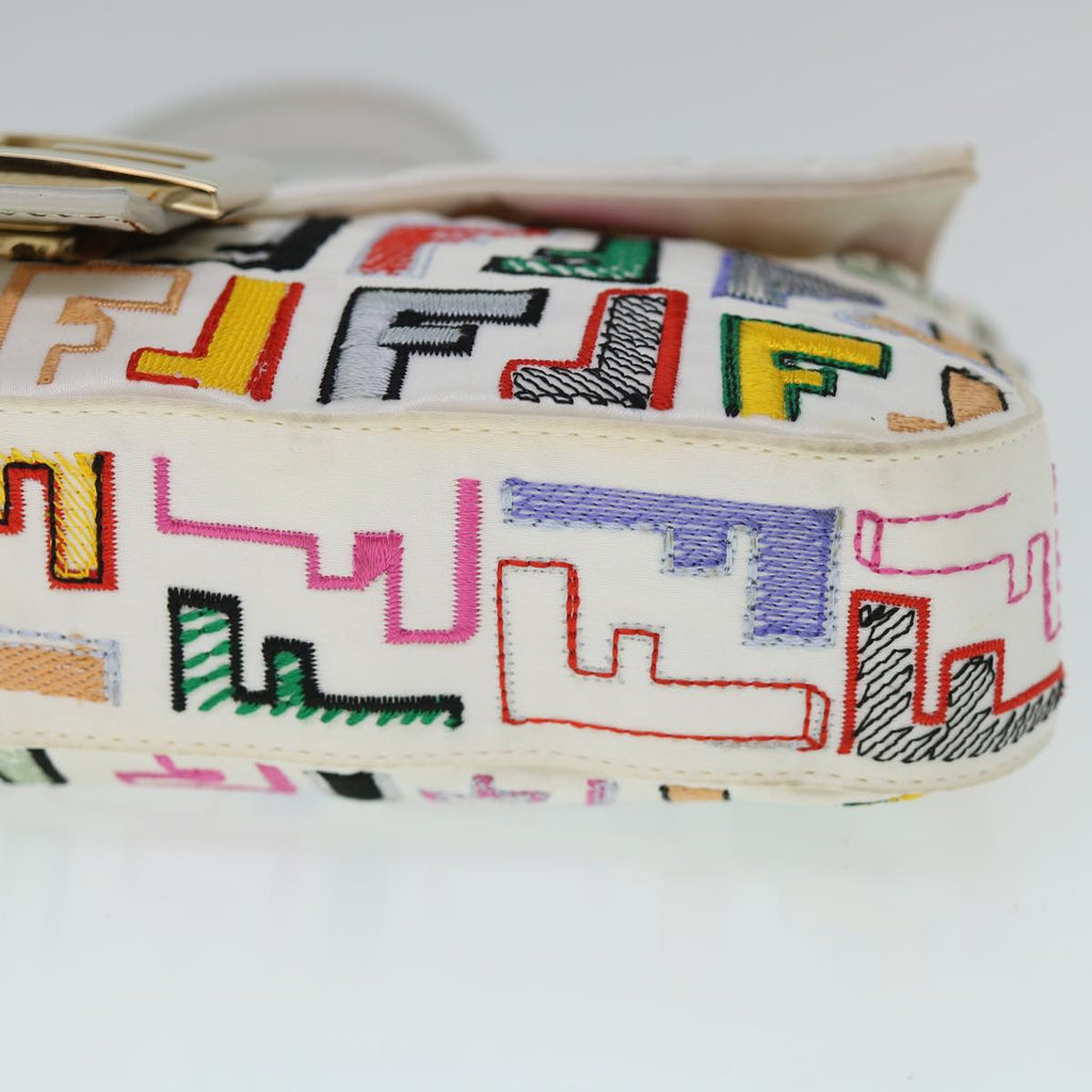FENDI Zucca Canvas Embroidery Mamma Baguette Bag 2way Multicolor yk8631A