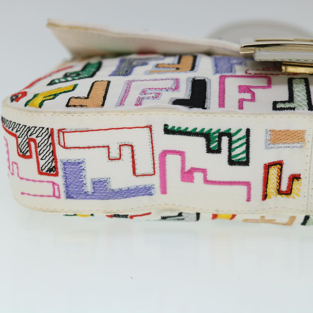 FENDI Zucca Canvas Embroidery Mamma Baguette Bag 2way Multicolor yk8631A