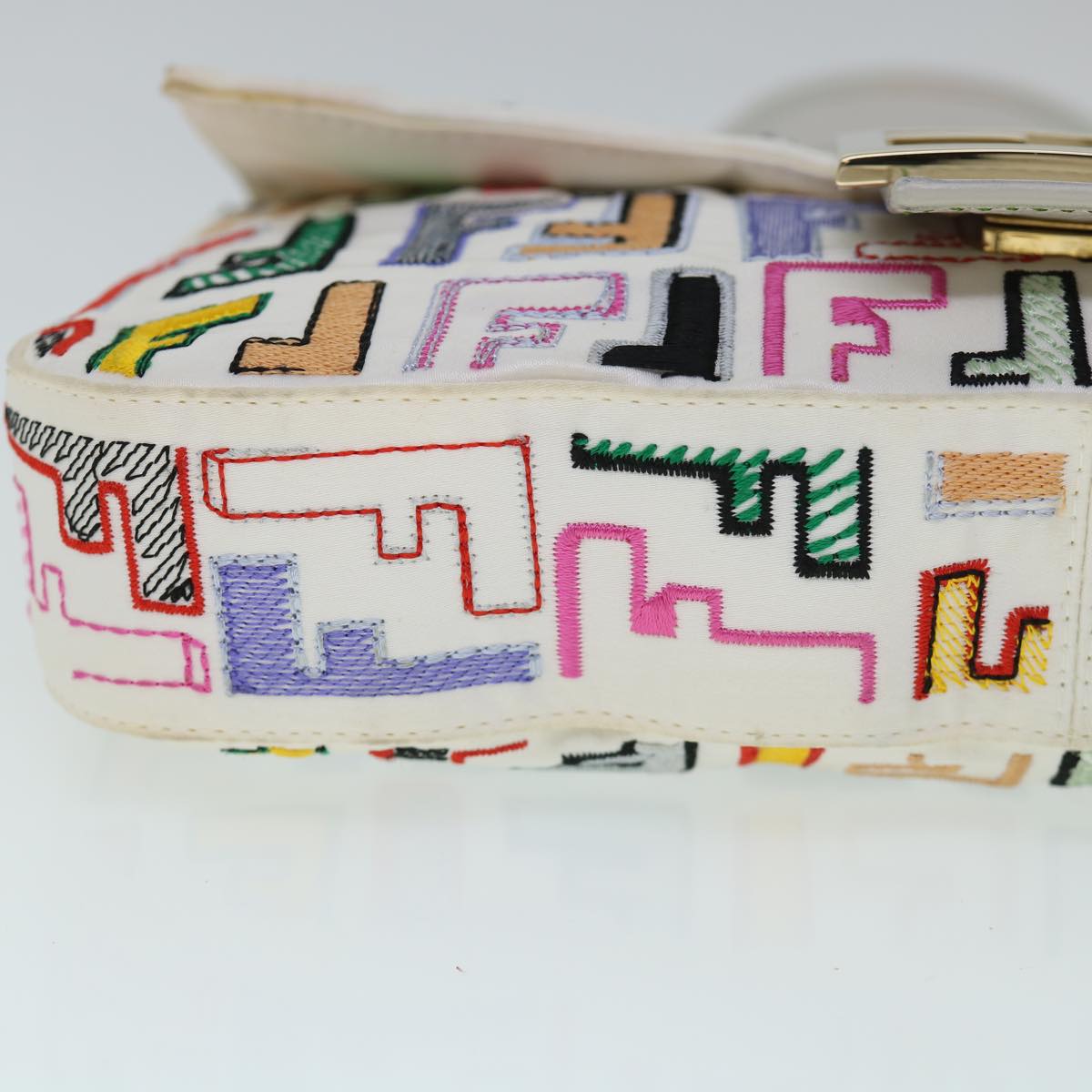 FENDI Zucca Canvas Embroidery Mamma Baguette Bag 2way Multicolor yk8631A