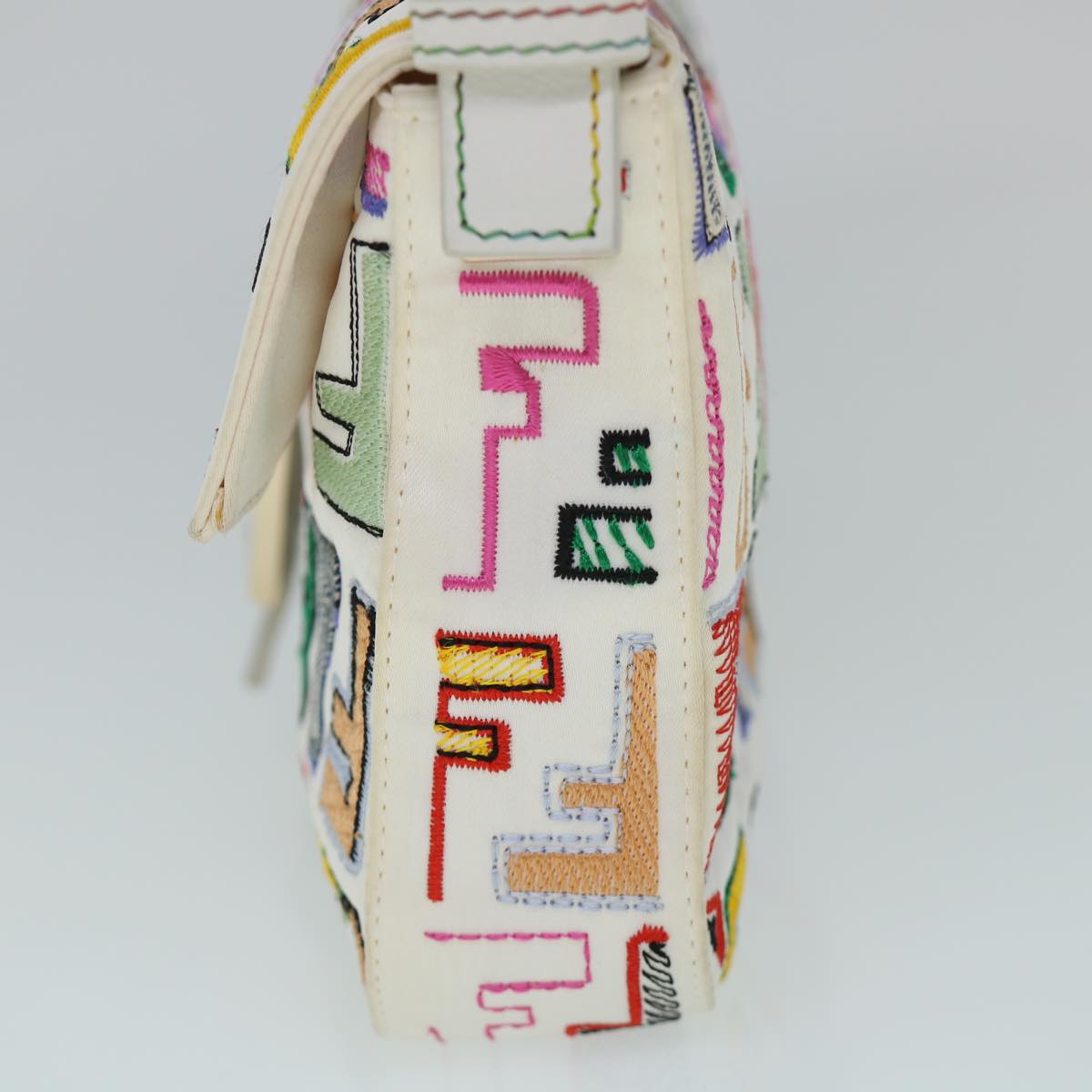 FENDI Zucca Canvas Embroidery Mamma Baguette Bag 2way Multicolor yk8631A
