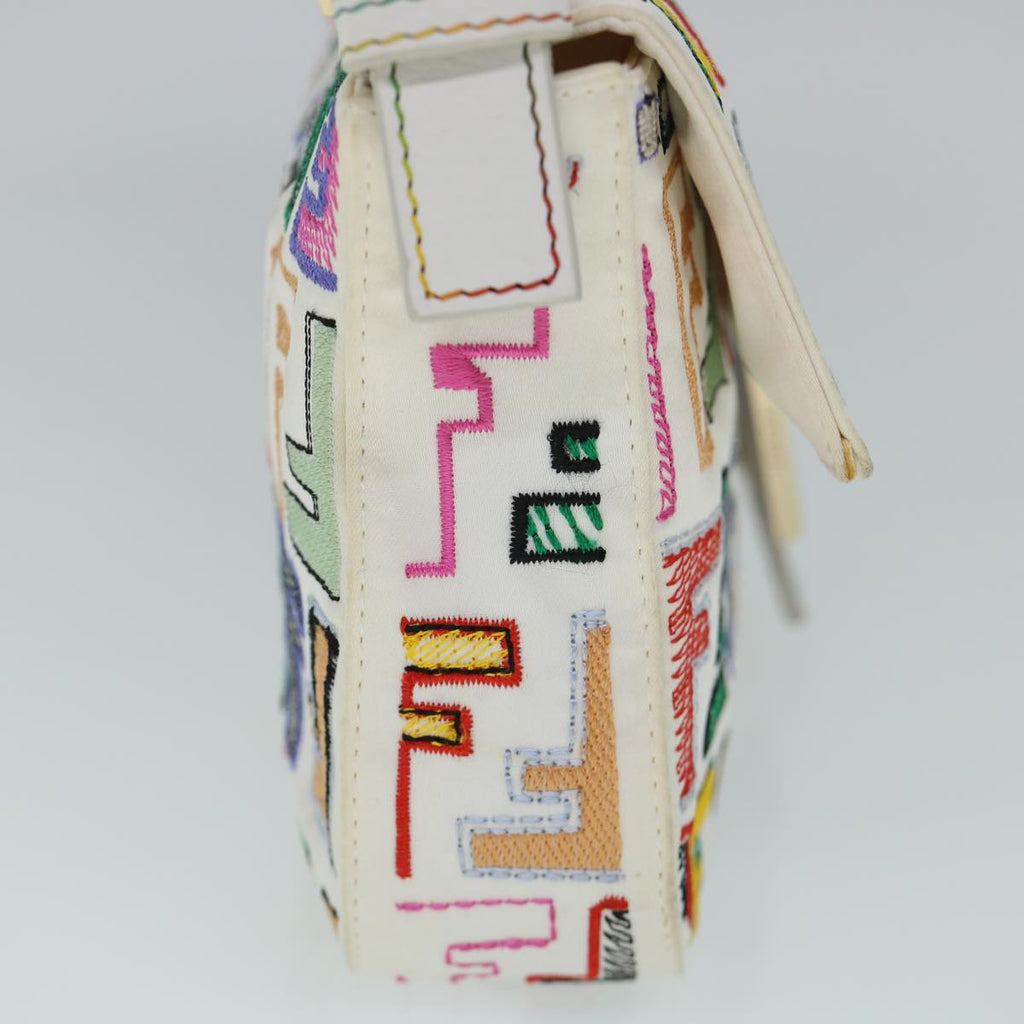 FENDI Zucca Canvas Embroidery Mamma Baguette Bag 2way Multicolor yk8631S