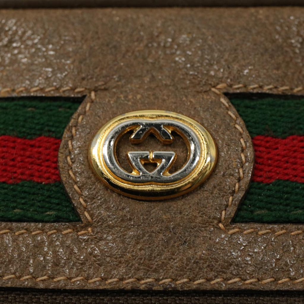 GUCCI GG Canvas Web Sherry Line Shoulder Bag Beige Red 56 02 088 yk8641
