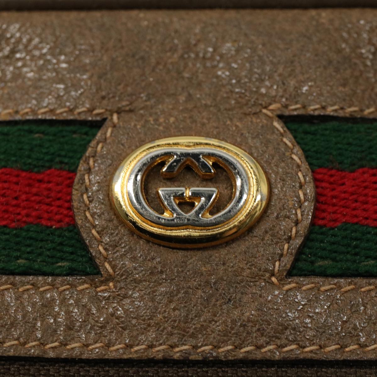 GUCCI GG Canvas Web Sherry Line Shoulder Bag Beige Red 56 02 088 yk8641
