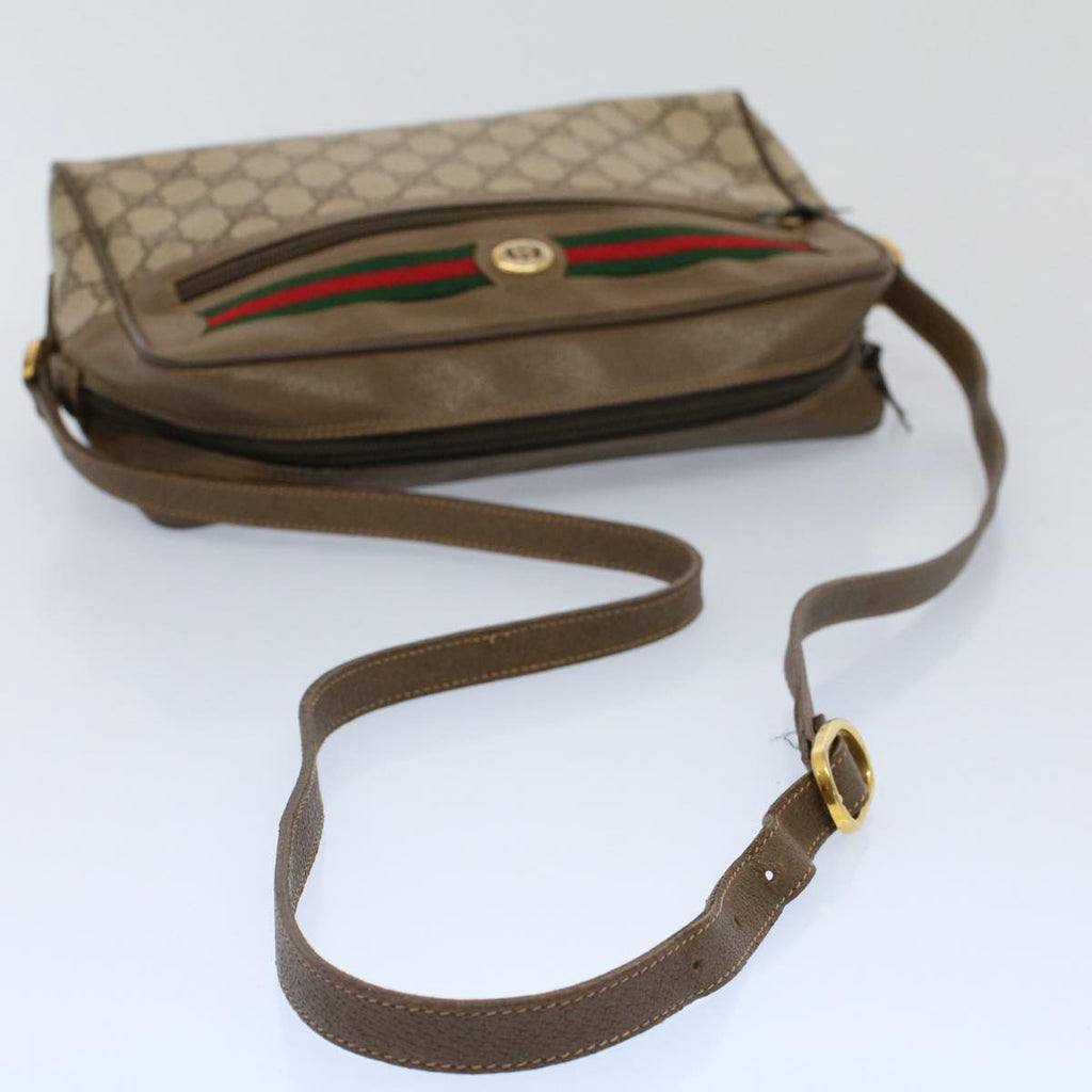 GUCCI GG Canvas Web Sherry Line Shoulder Bag Beige Red 56 02 088 yk8641