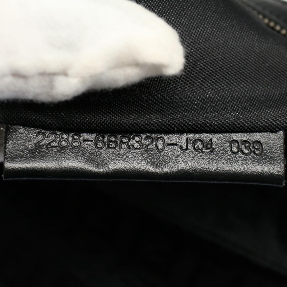 FENDI Zucchino Canvas Shoulder Bag Black yk8645
