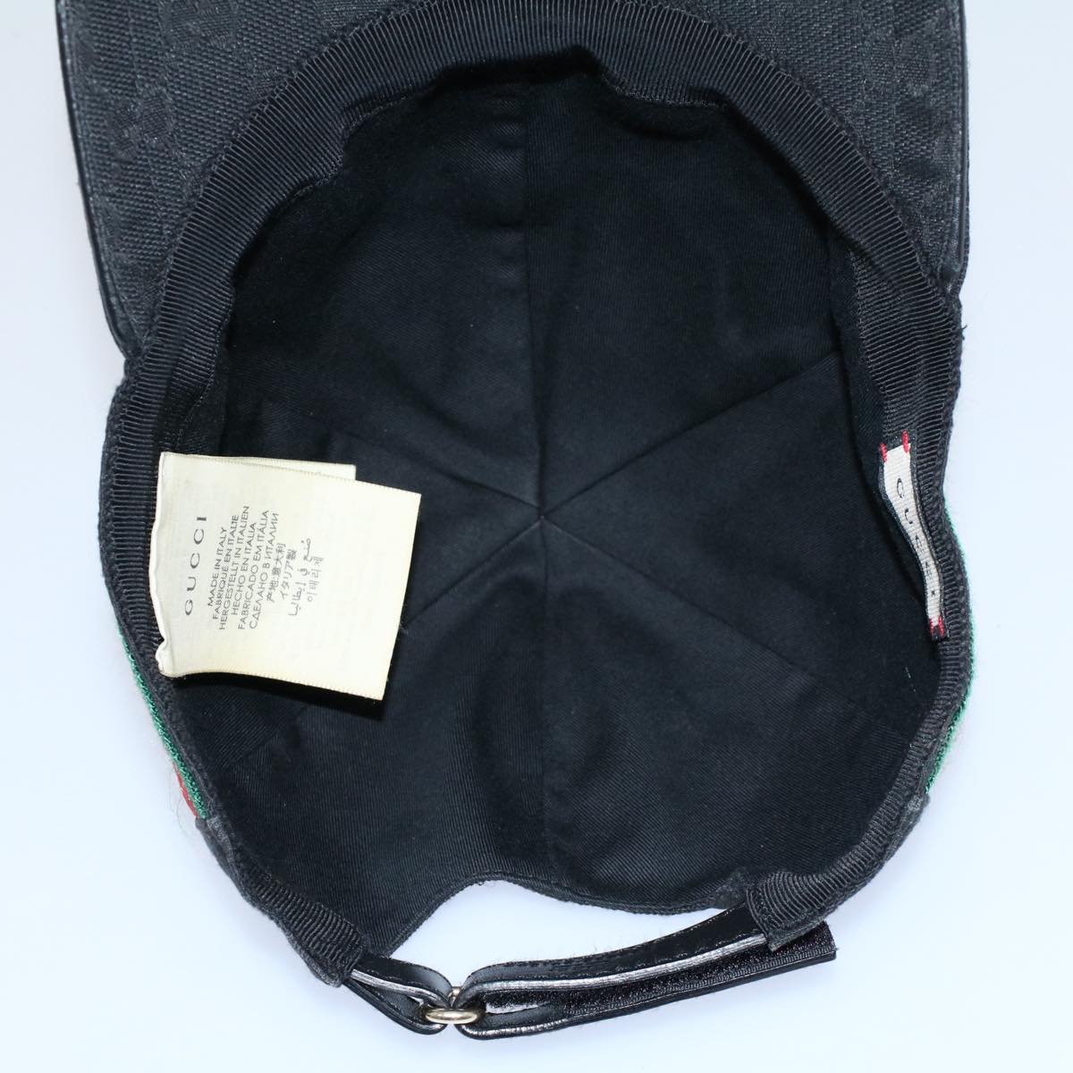 GUCCI GG Canvas Web Sherry Line Cap L Red Black Green 200035 yk8647