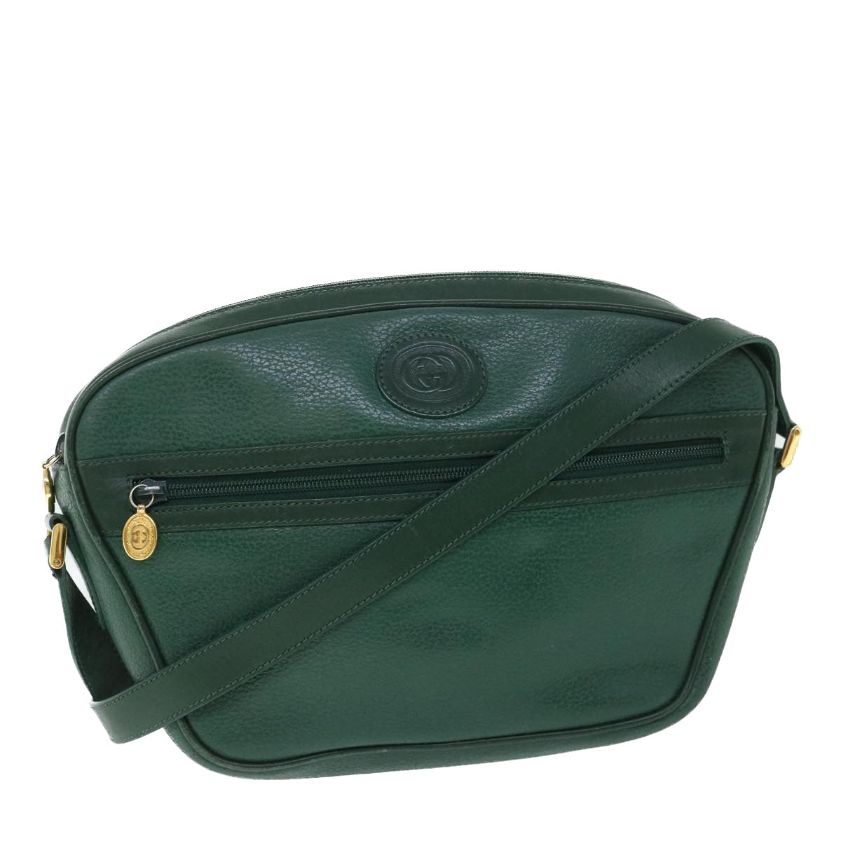 GUCCI Shoulder Bag Leather Green 001 093 1050 yk8648