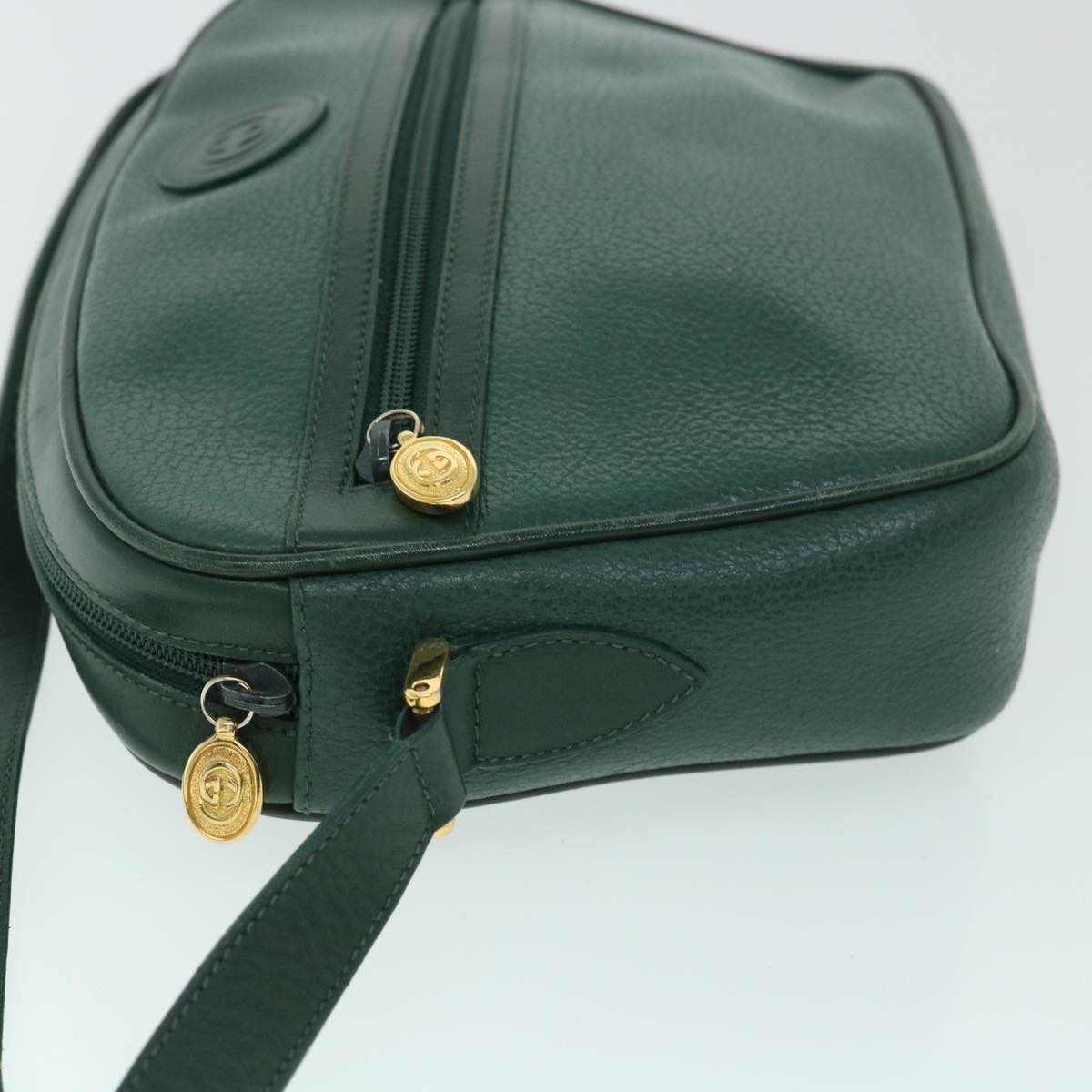 GUCCI Shoulder Bag Leather Green 001 093 1050 yk8648