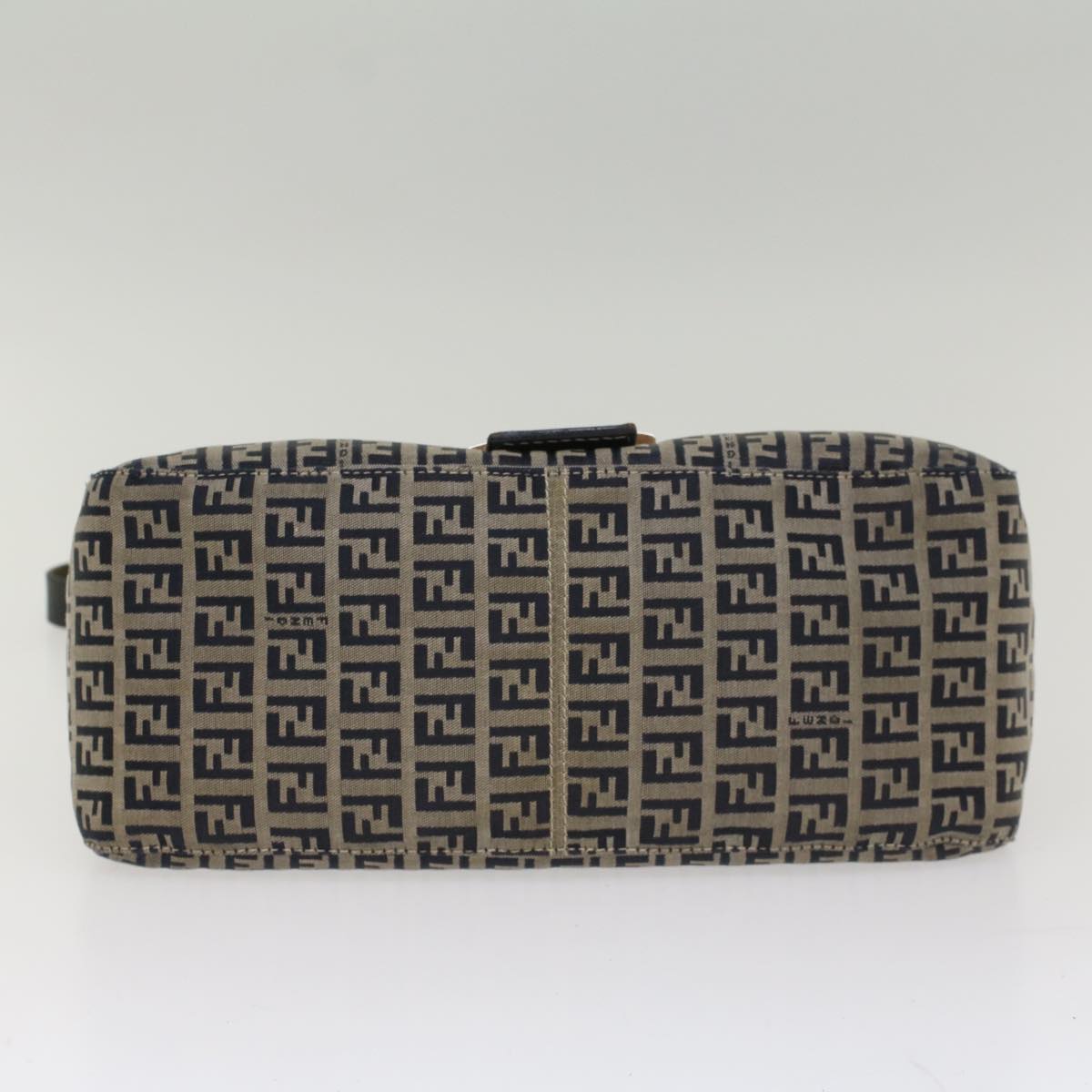 FENDI Zucchino Canvas Mamma Baguette Shoulder Bag Navy yk8650