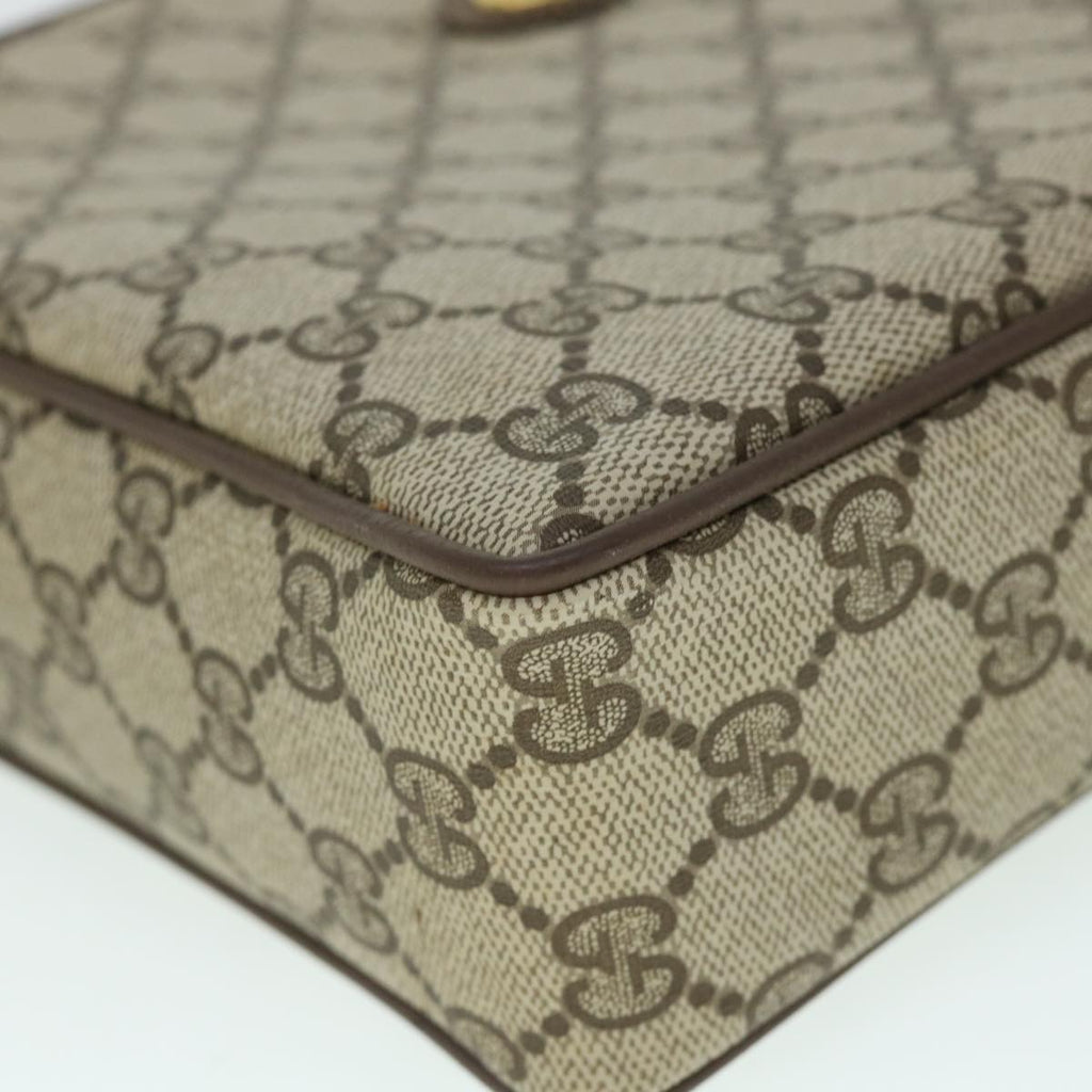 GUCCI GG Canvas Clutch Bag PVC Leather Beige 156.01.053 yk8651