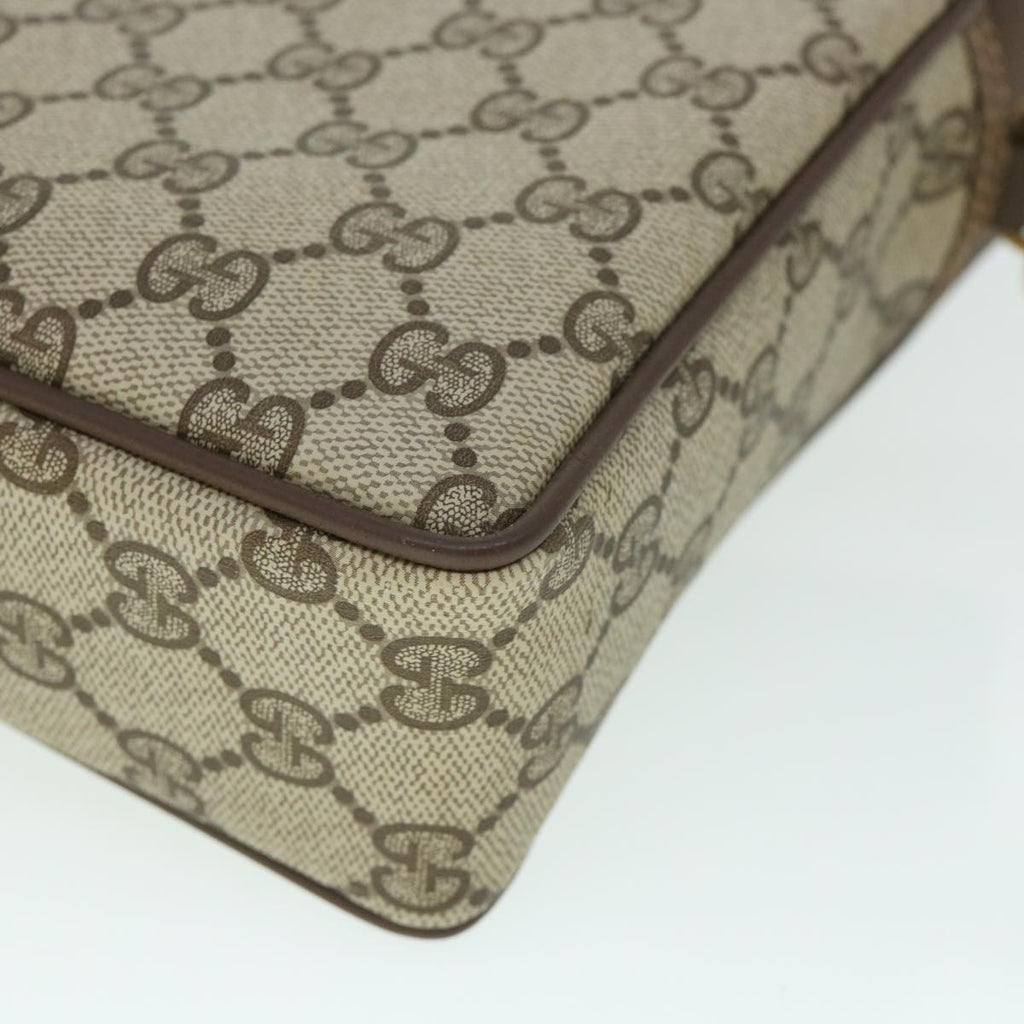 GUCCI GG Canvas Clutch Bag PVC Leather Beige 156.01.053 yk8651