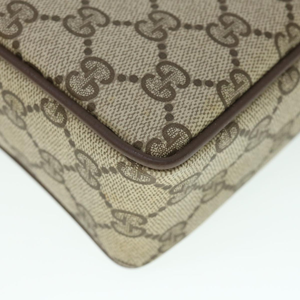 GUCCI GG Canvas Clutch Bag PVC Leather Beige 156.01.053 yk8651