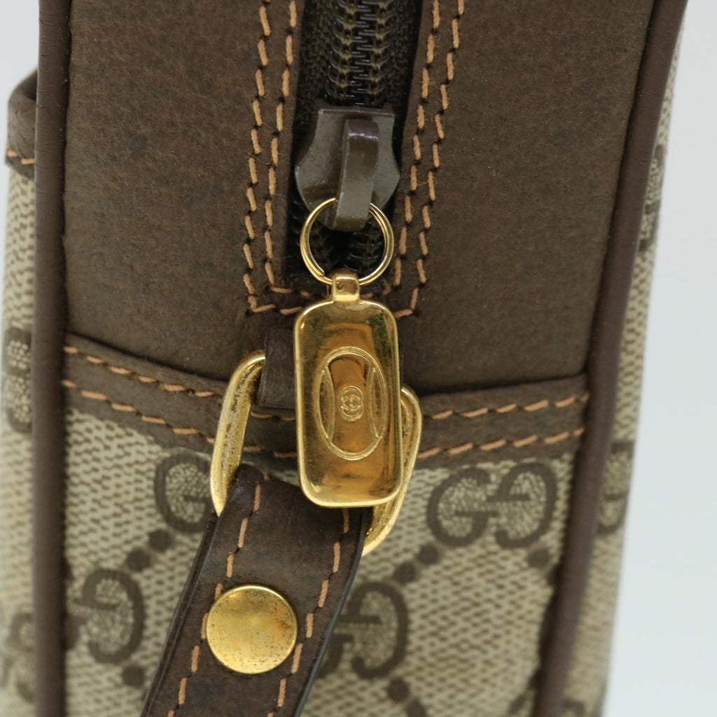 GUCCI GG Canvas Clutch Bag PVC Leather Beige 156.01.053 yk8651