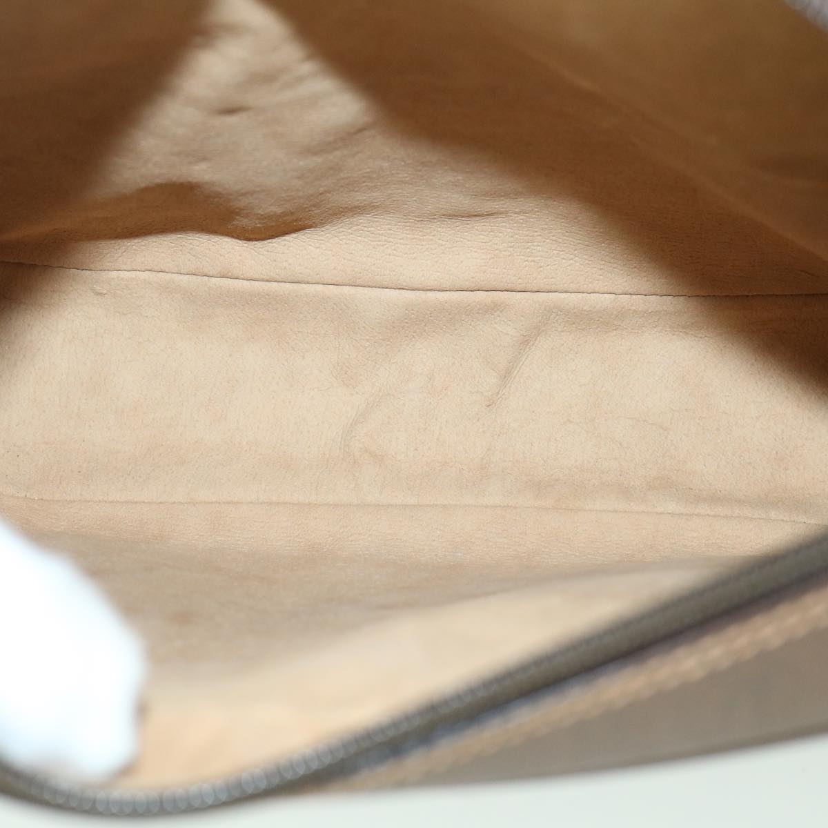 GUCCI GG Canvas Clutch Bag PVC Leather Beige 156.01.053 yk8651