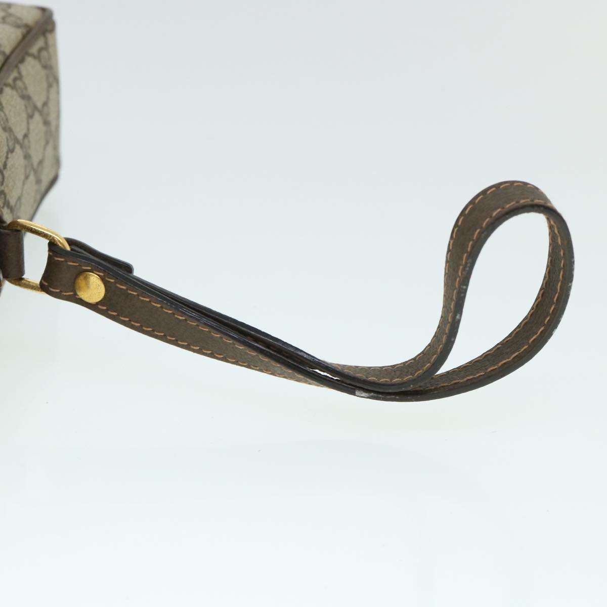 GUCCI GG Canvas Clutch Bag PVC Leather Beige 156.01.053 yk8651