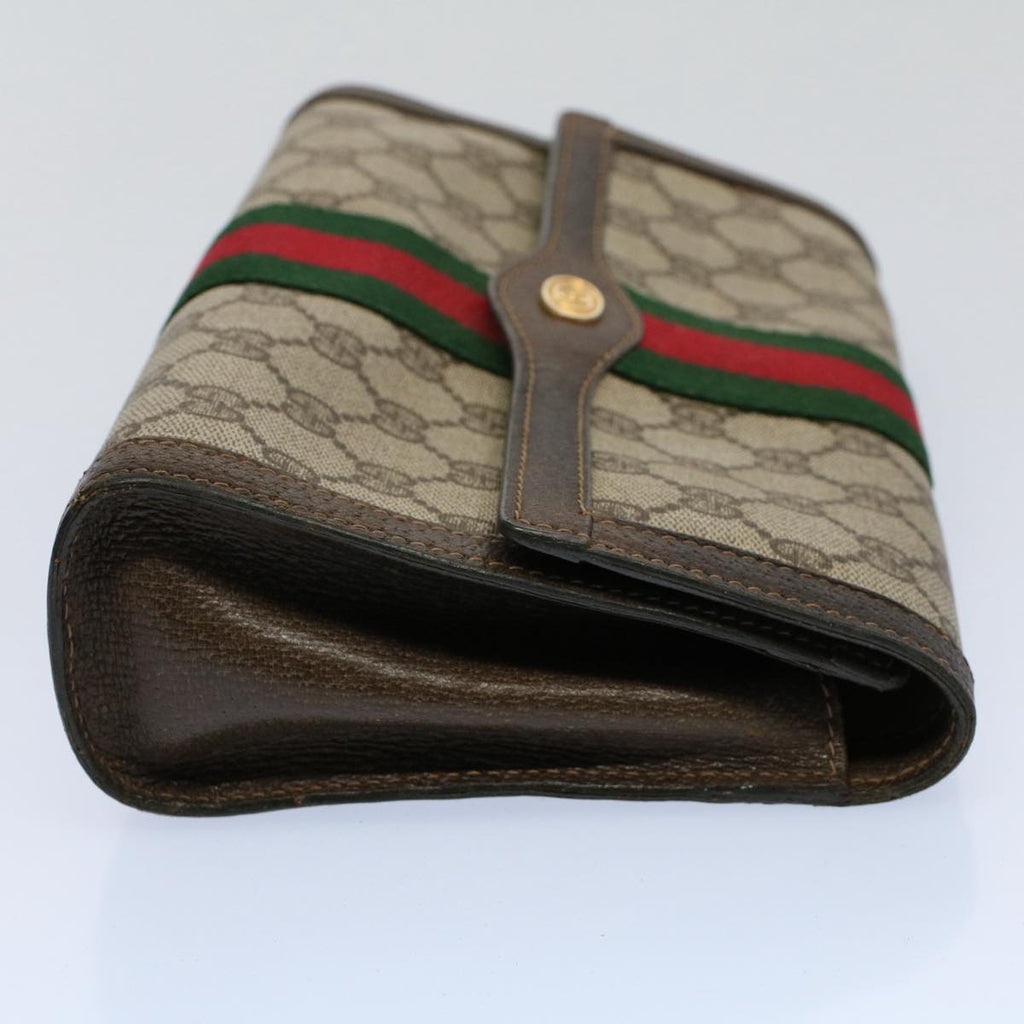 GUCCI GG Canvas Web Sherry Line Clutch Bag Beige Red 41 014 3087 25 yk8666