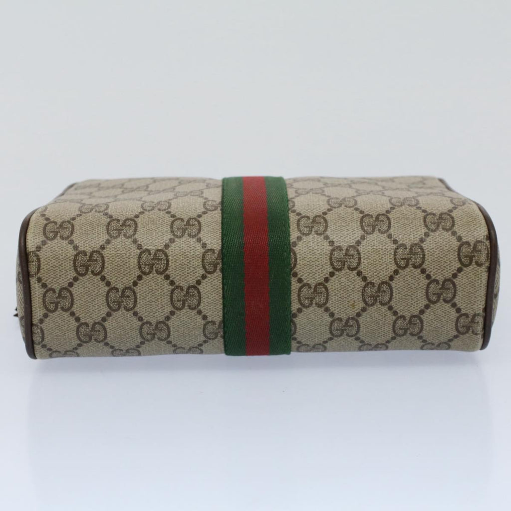 GUCCI GG Canvas Web Sherry Line Clutch Bag Beige Red 156 01 012 yk8670