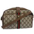 GUCCI GG Canvas Web Sherry Line Shoulder Bag Beige Red 116 02 055 yk8699