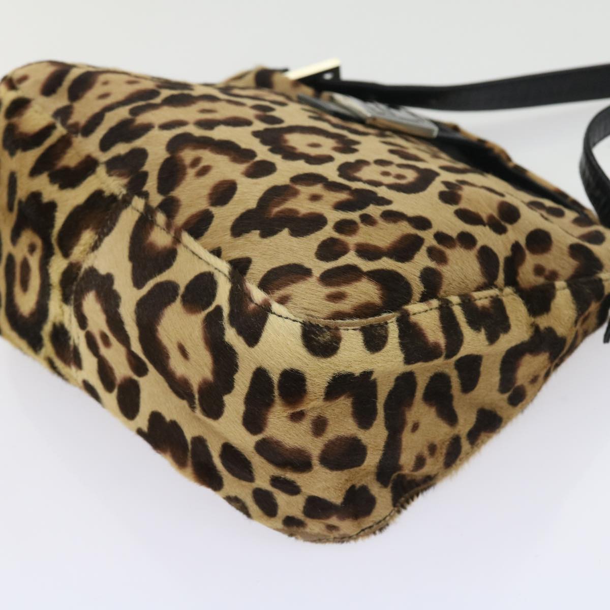 FENDI Leopard Mamma Baguette Shoulder Bag Harako leather Brown yk8707