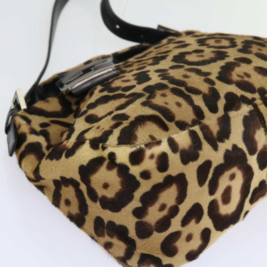 FENDI Leopard Mamma Baguette Shoulder Bag Harako leather Brown yk8707