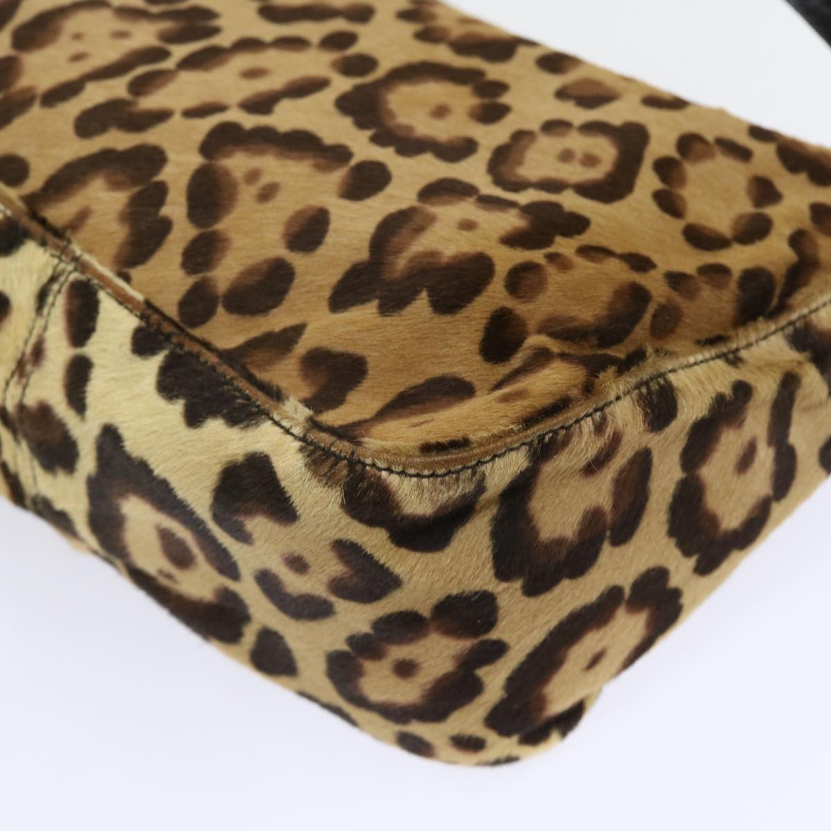 FENDI Leopard Mamma Baguette Shoulder Bag Harako leather Brown yk8707