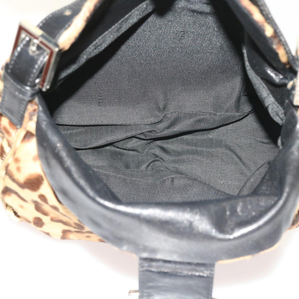 FENDI Leopard Mamma Baguette Shoulder Bag Harako leather Brown yk8707
