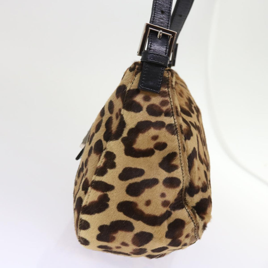 FENDI Leopard Mamma Baguette Shoulder Bag Harako leather Brown yk8707