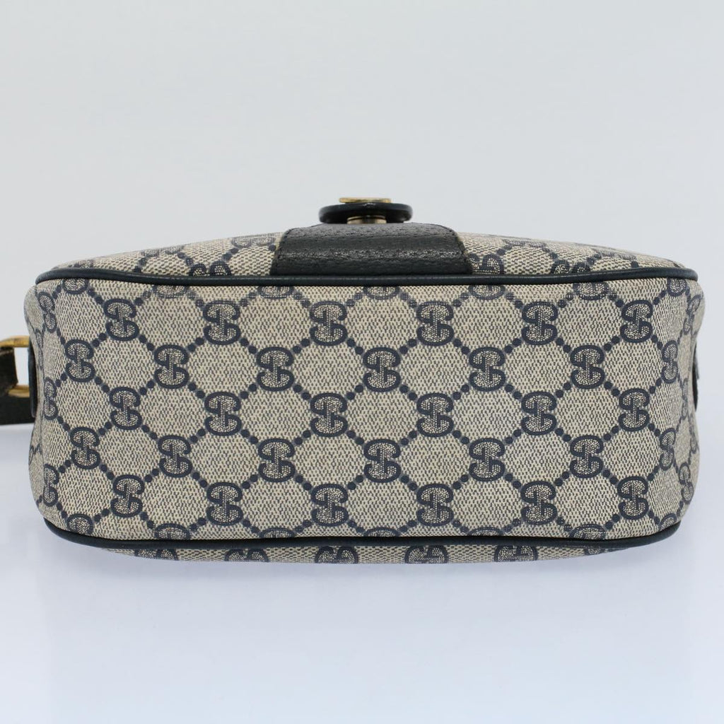 GUCCI GG Canvas Sherry Line Shoulder Bag Gray Red Navy 89 02 032 yk8710