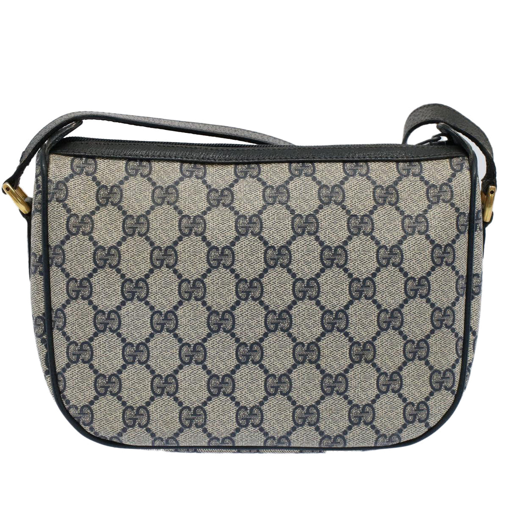 GUCCI GG Canvas Sherry Line Shoulder Bag Gray Red Navy 89 02 032 yk8710