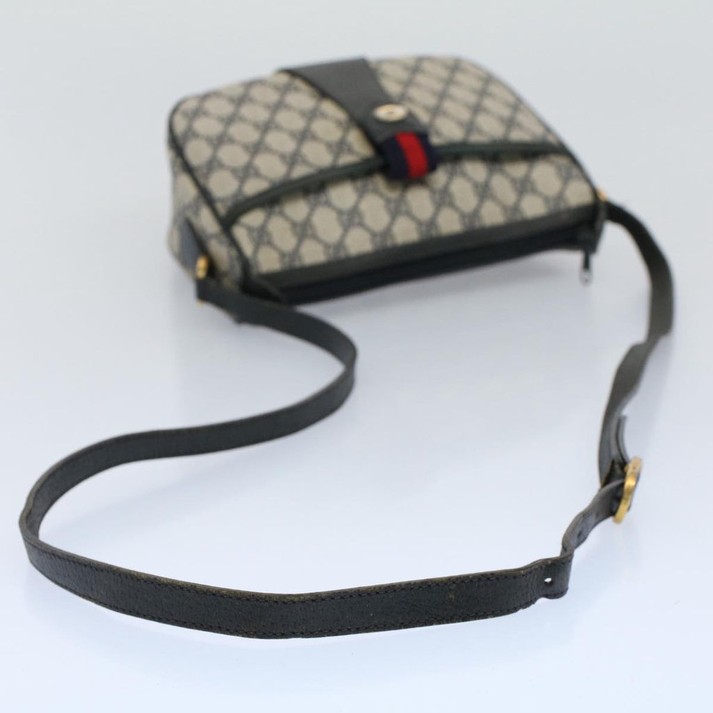 GUCCI GG Canvas Sherry Line Shoulder Bag Gray Red Navy 89 02 032 yk8710