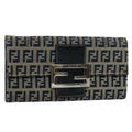 FENDI Zucchino Canvas Wallet Navy yk8715