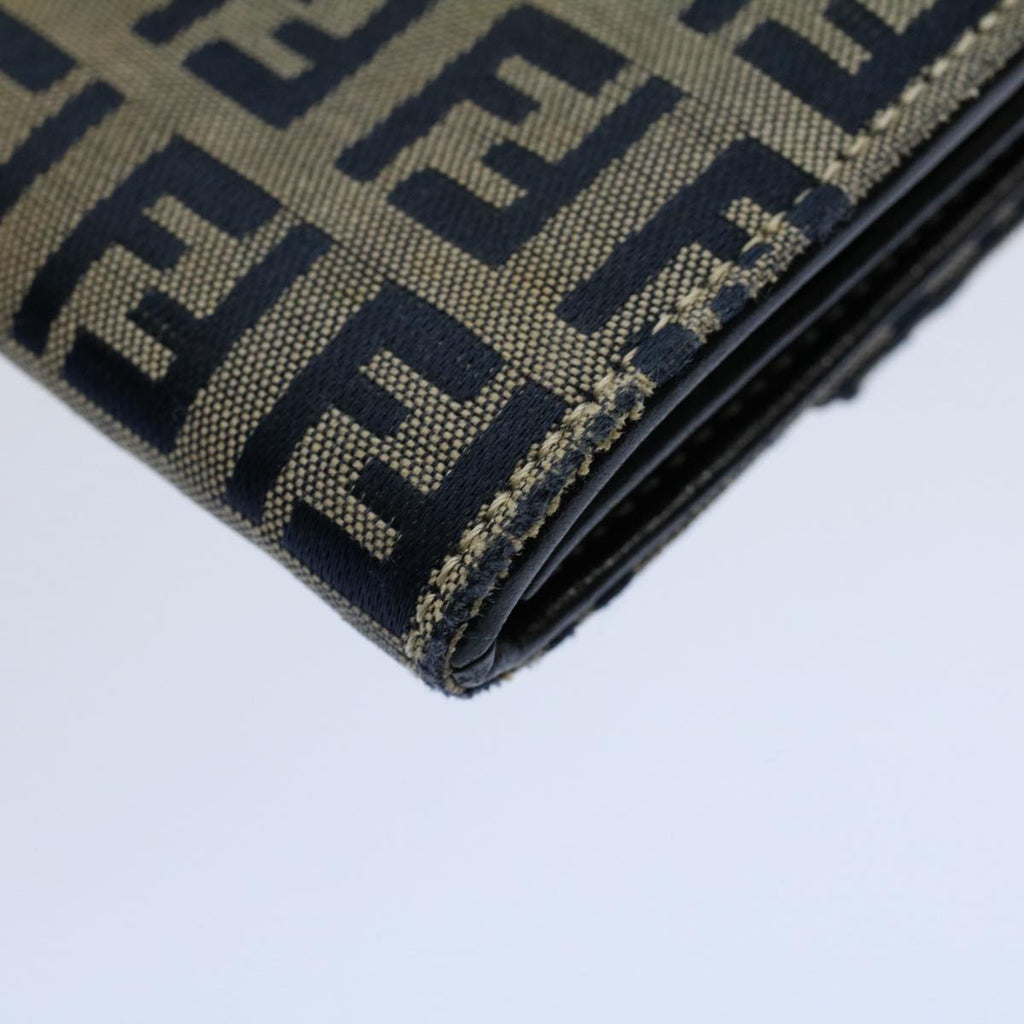 FENDI Zucchino Canvas Wallet Navy yk8715