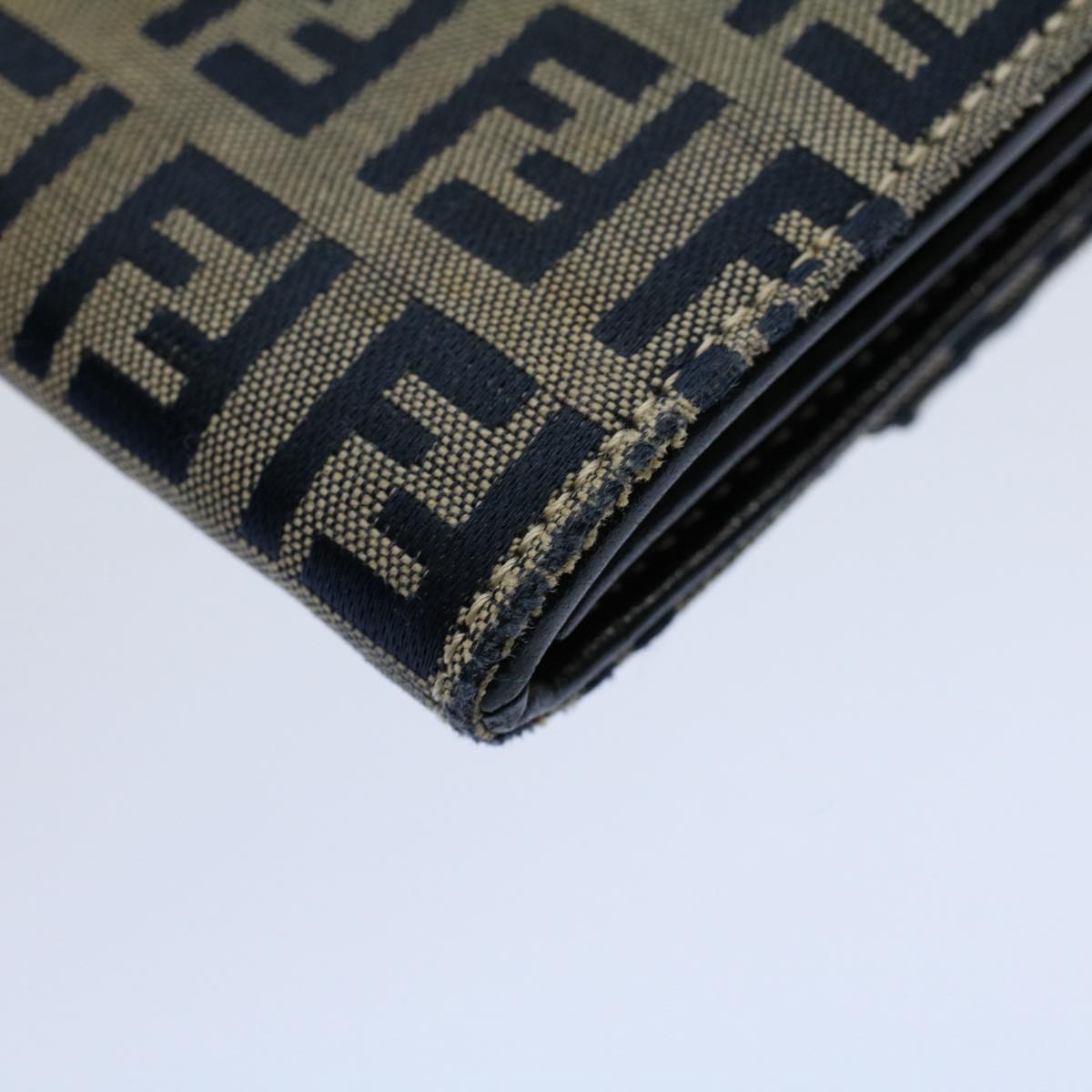 FENDI Zucchino Canvas Wallet Navy yk8715