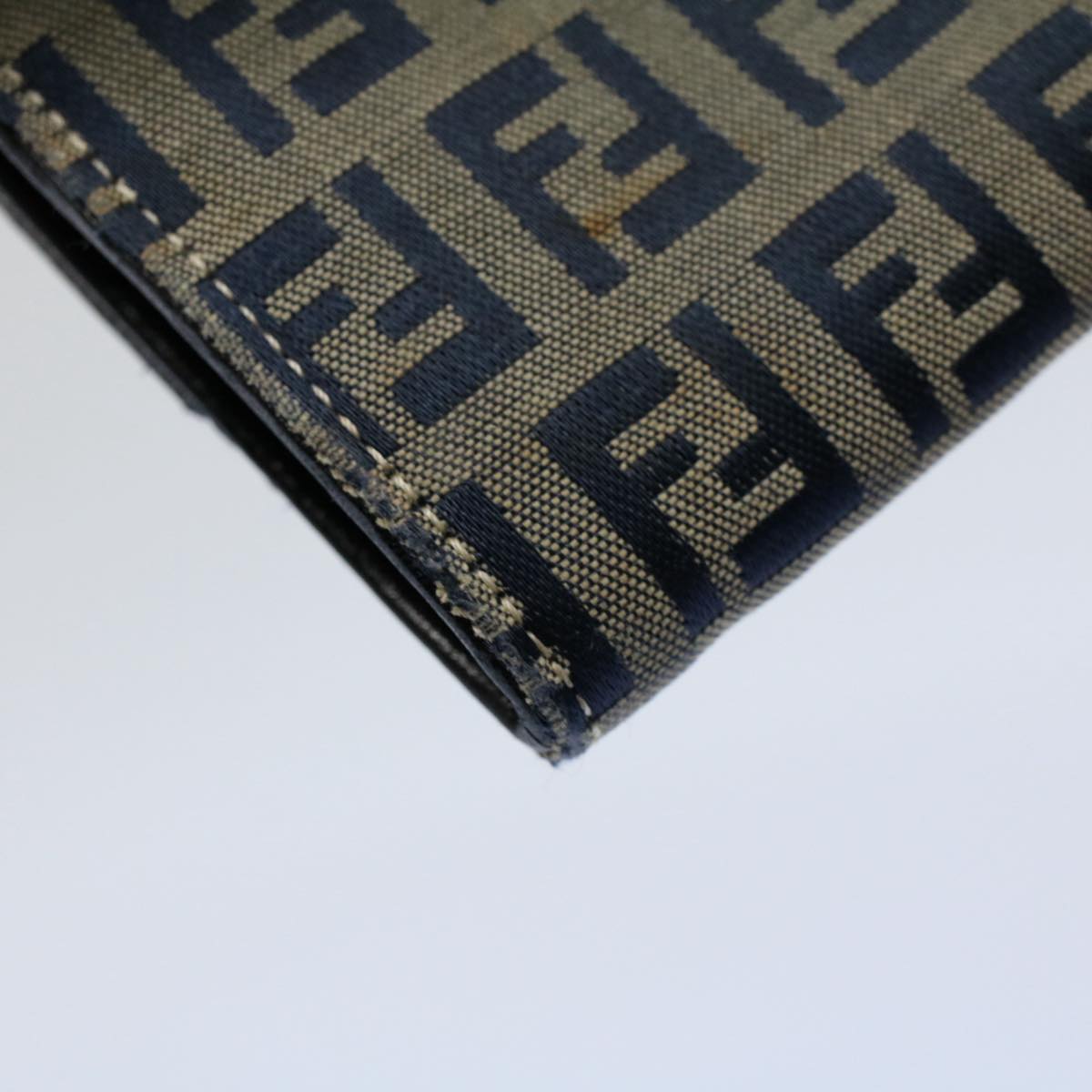FENDI Zucchino Canvas Wallet Navy yk8715