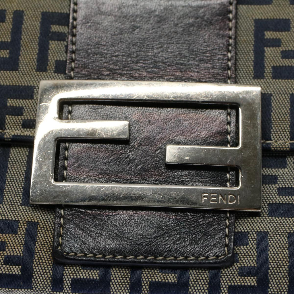 FENDI Zucchino Canvas Wallet Navy yk8715