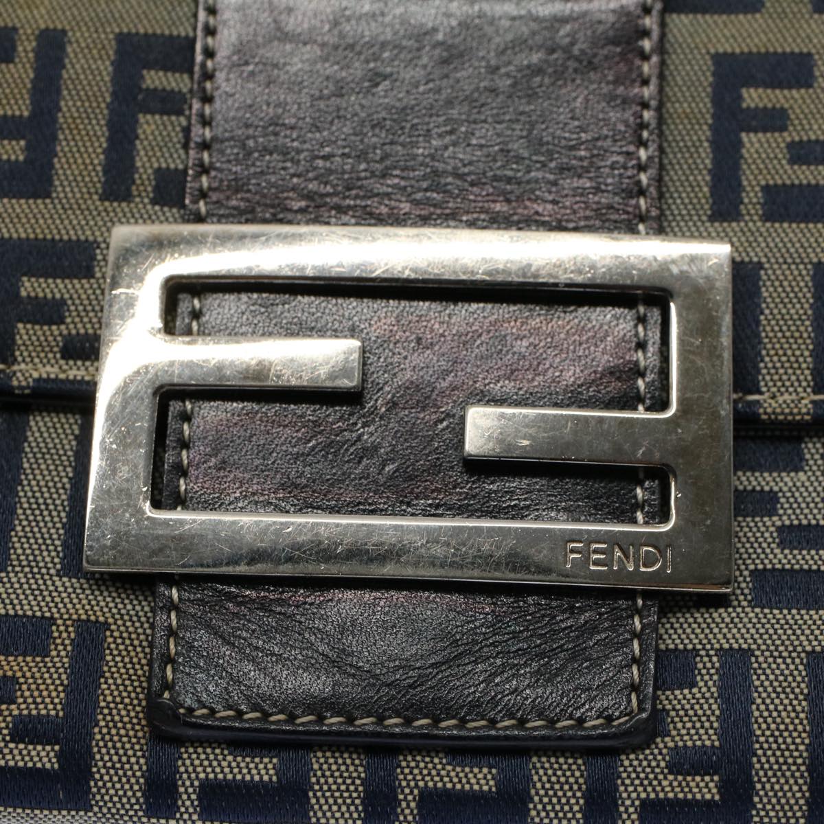 FENDI Zucchino Canvas Wallet Navy yk8715