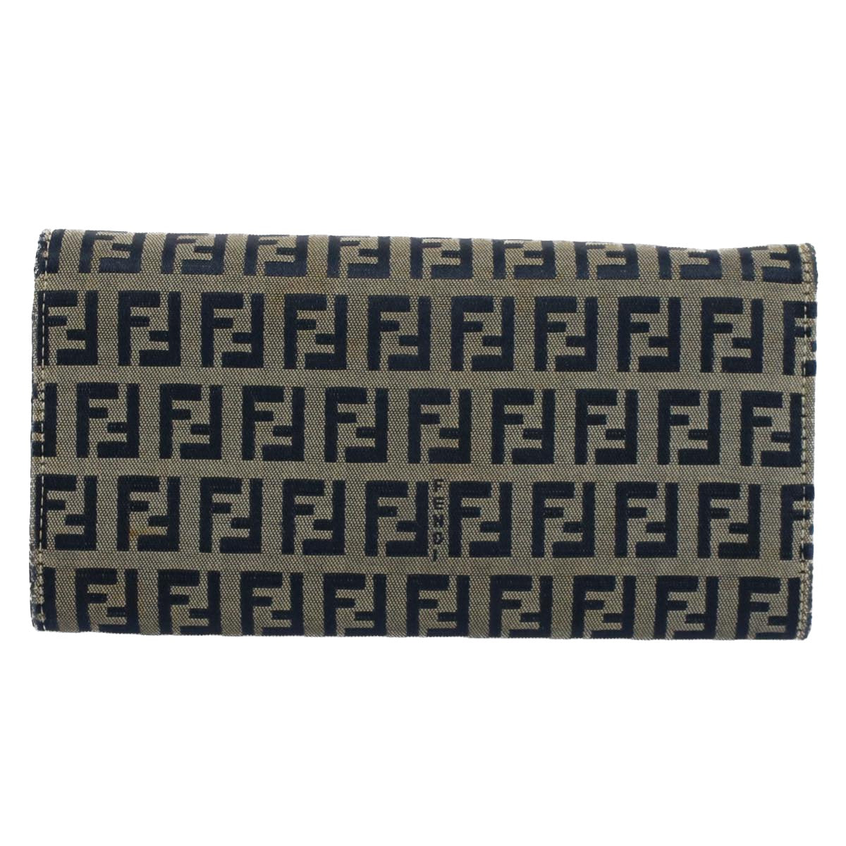 FENDI Zucchino Canvas Wallet Navy yk8715