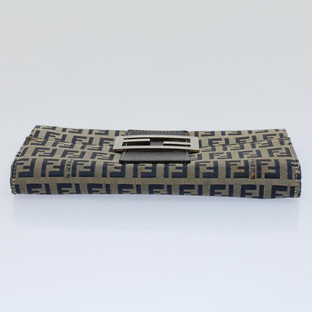 FENDI Zucchino Canvas Wallet Navy yk8715
