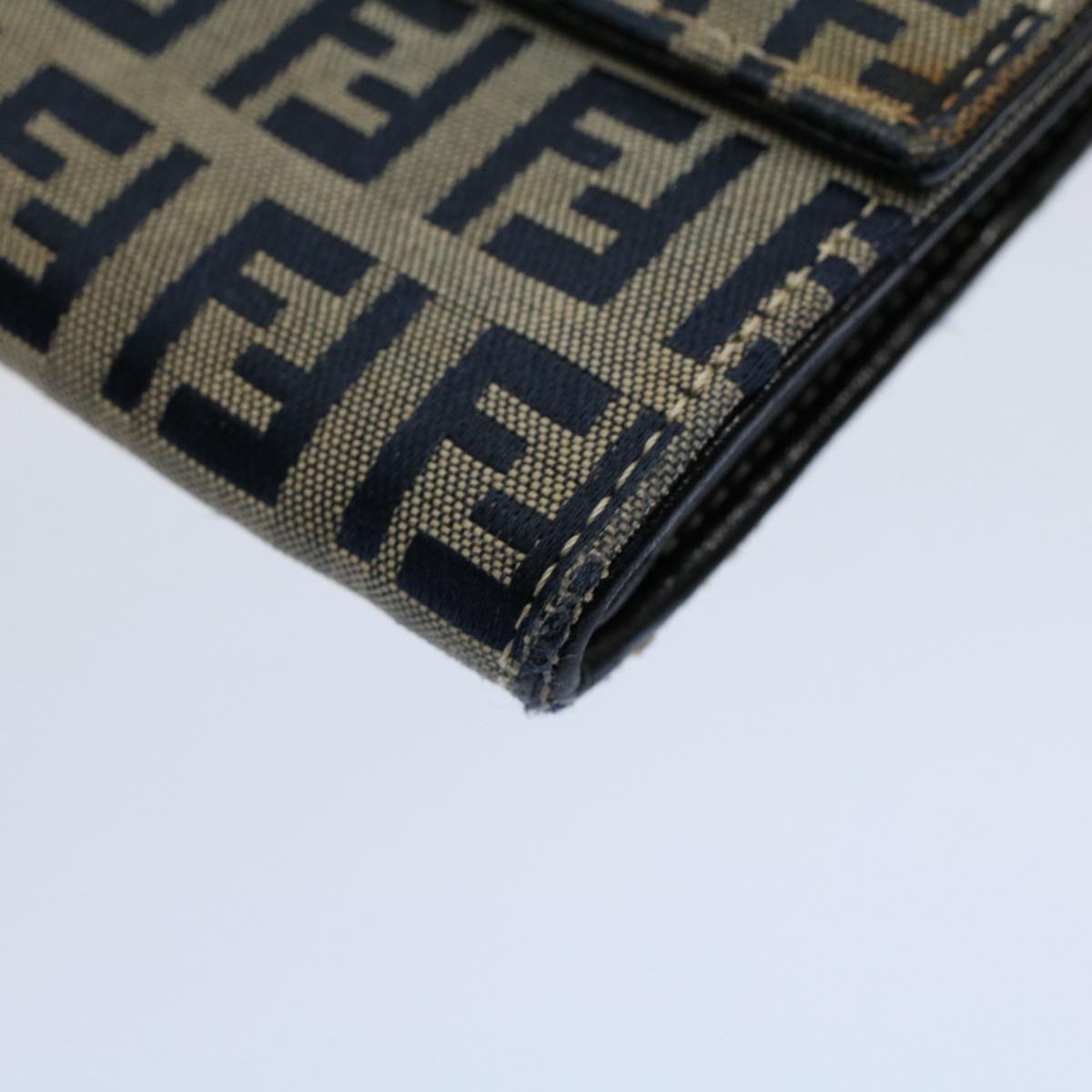FENDI Zucchino Canvas Wallet Navy yk8715