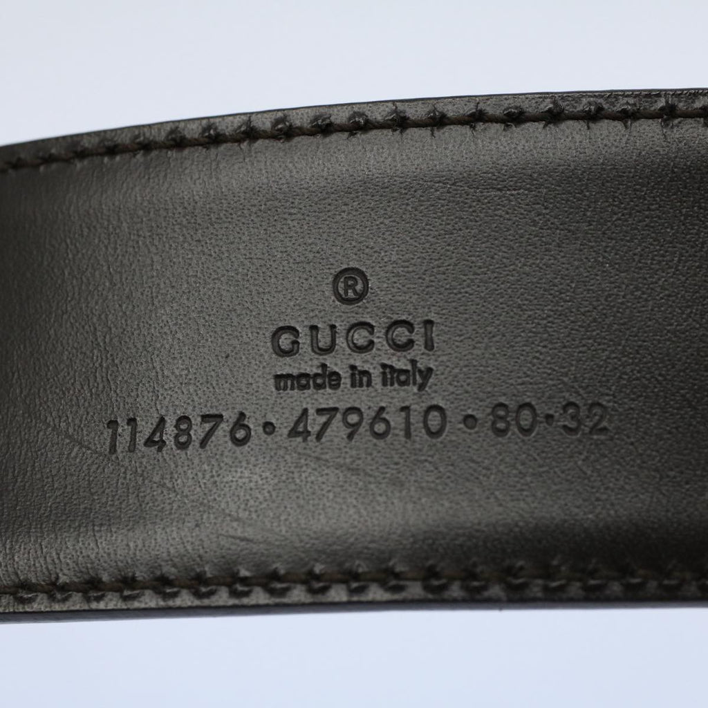 GUCCI GG Canvas Belt 30.3""-32.3"" Beige White yk8725