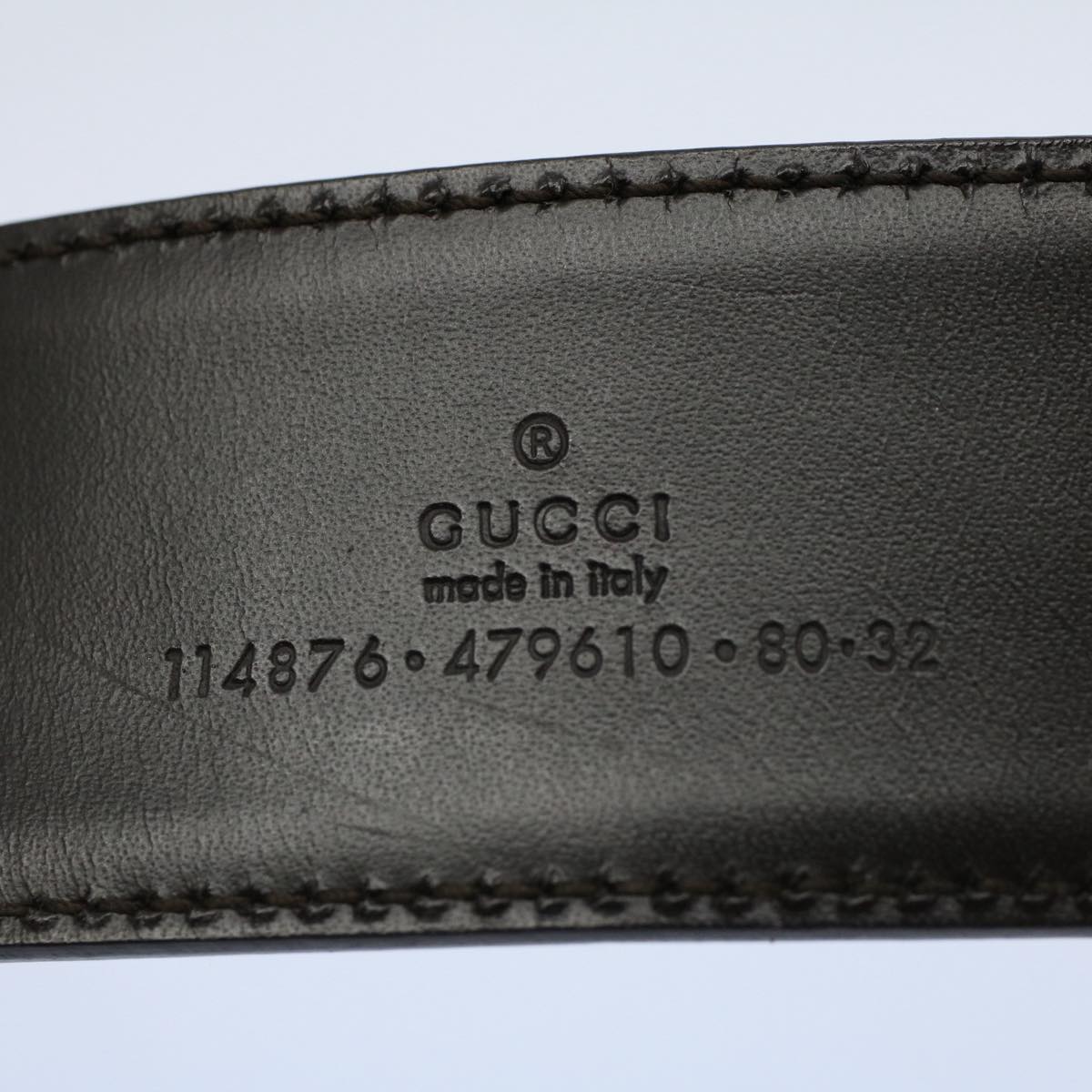GUCCI GG Canvas Belt 30.3""-32.3"" Beige White yk8725
