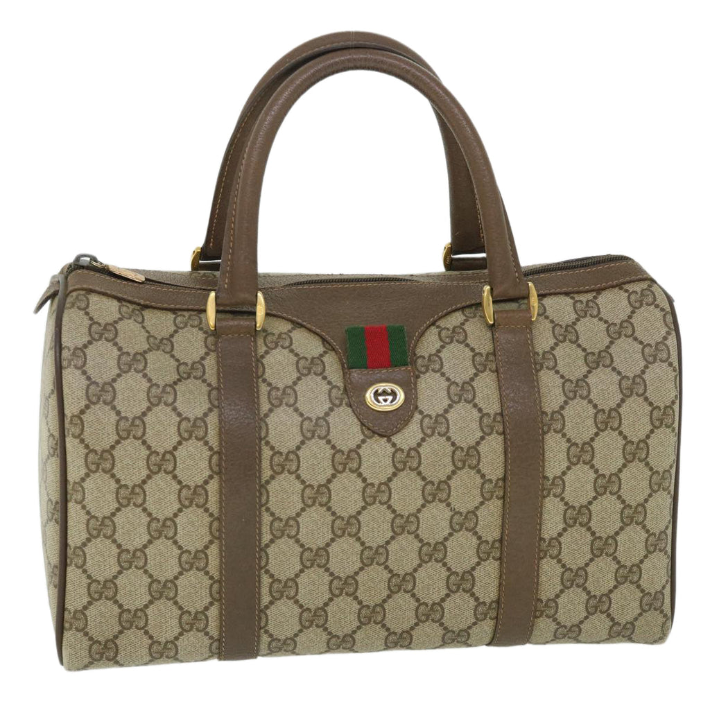 GUCCI GG Canvas Web Sherry Line Boston Bag Beige Red Green 40 02 007 yk8731