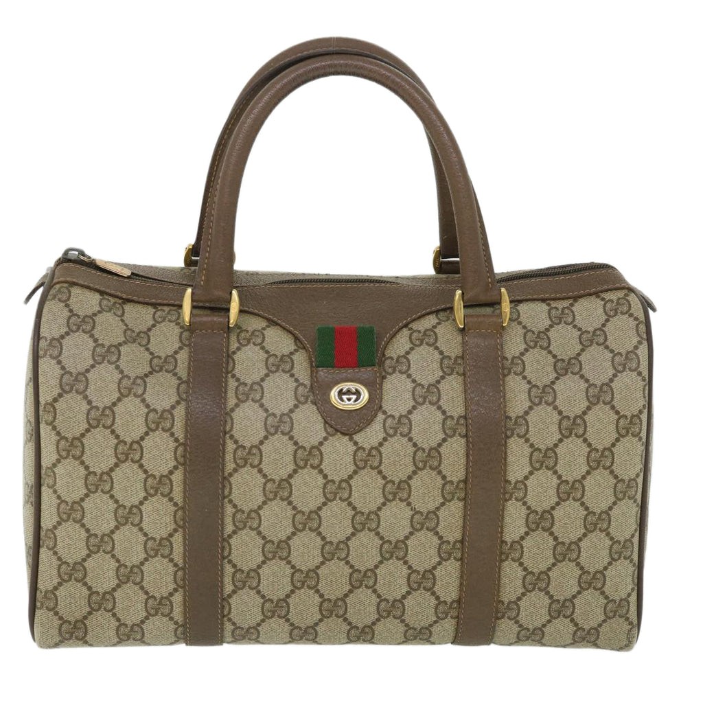 GUCCI GG Canvas Web Sherry Line Boston Bag Beige Red Green 40 02 007 yk8731