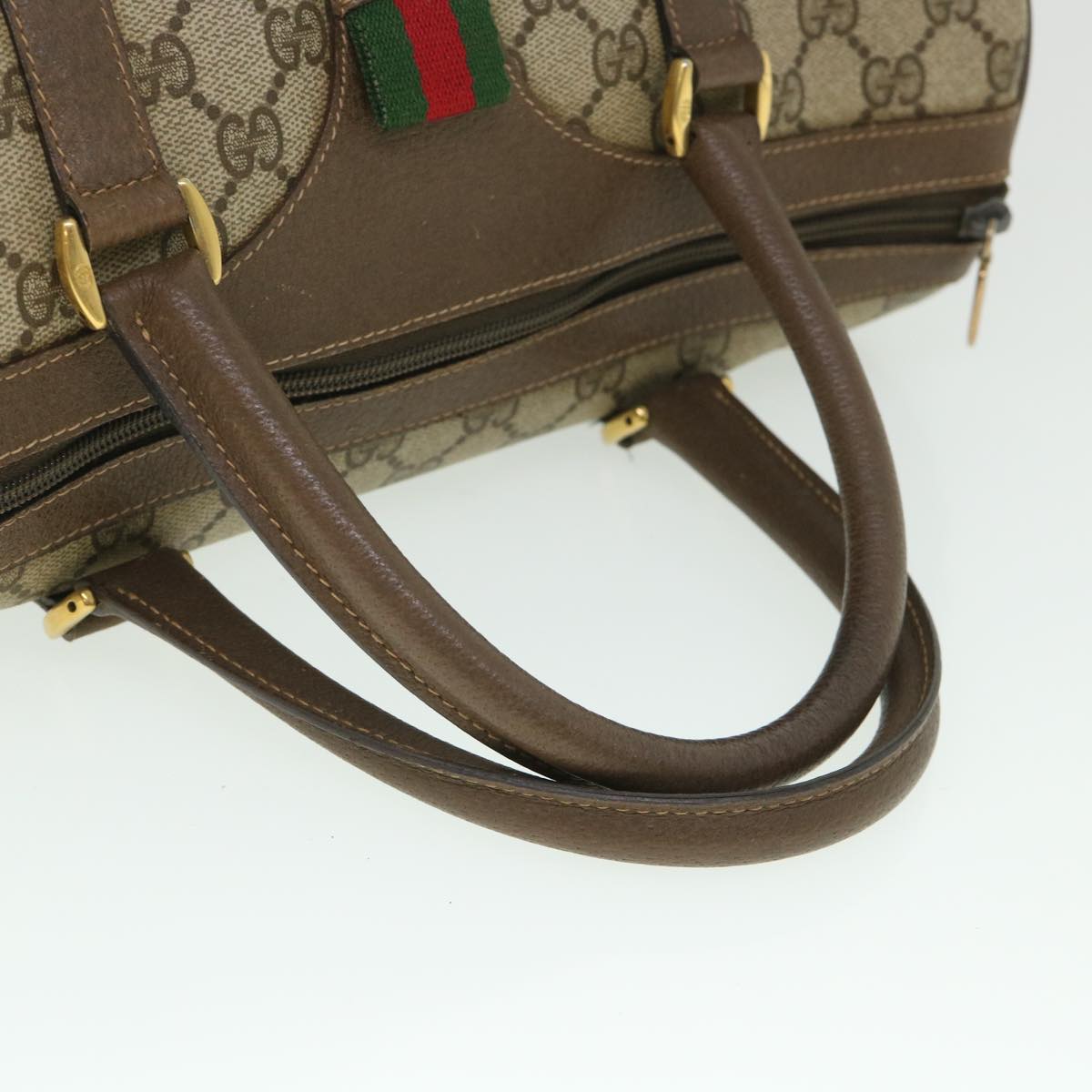 GUCCI GG Canvas Web Sherry Line Boston Bag Beige Red Green 40 02 007 yk8731
