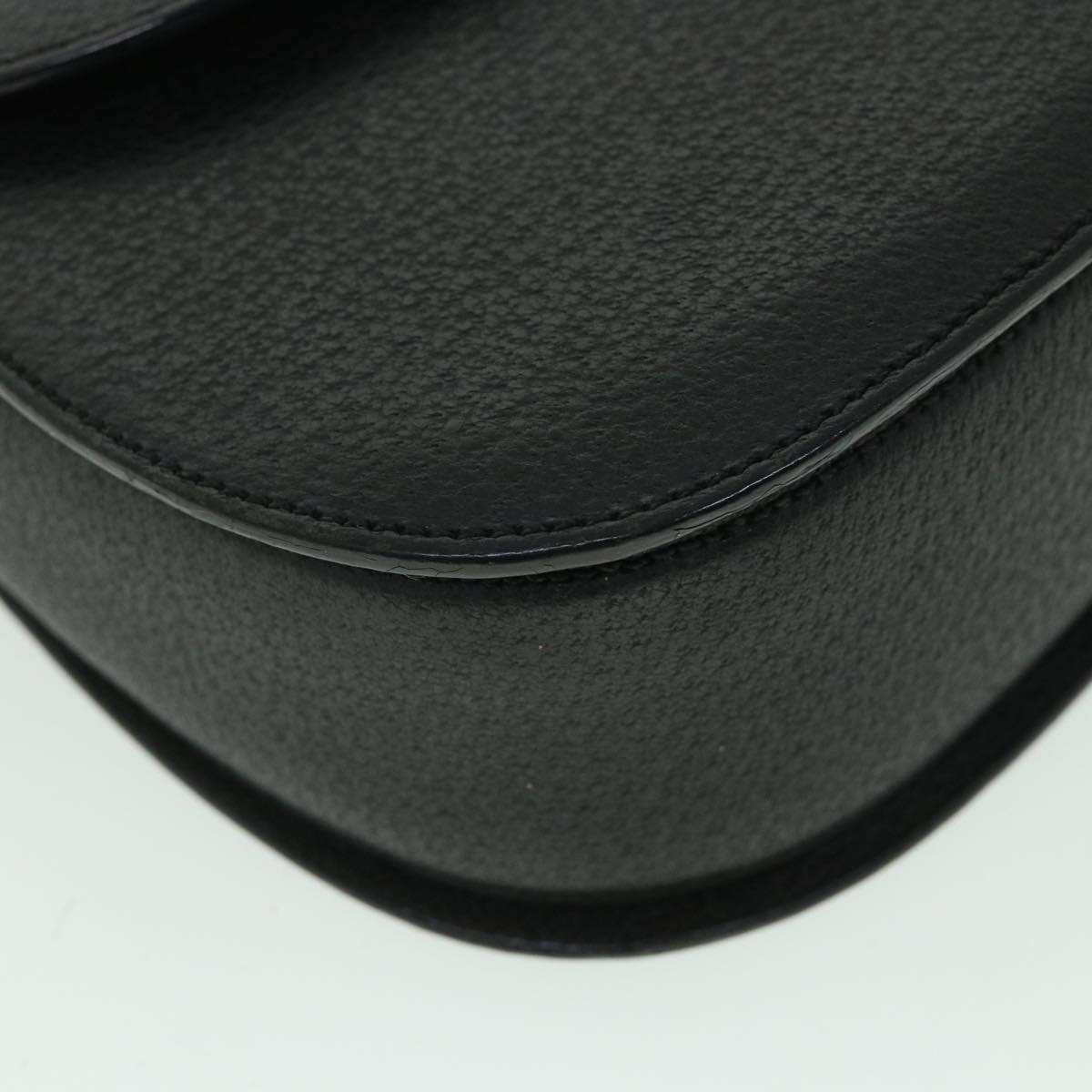 GUCCI Bamboo Hand Bag Leather Black 000 2113 0633 yk8763