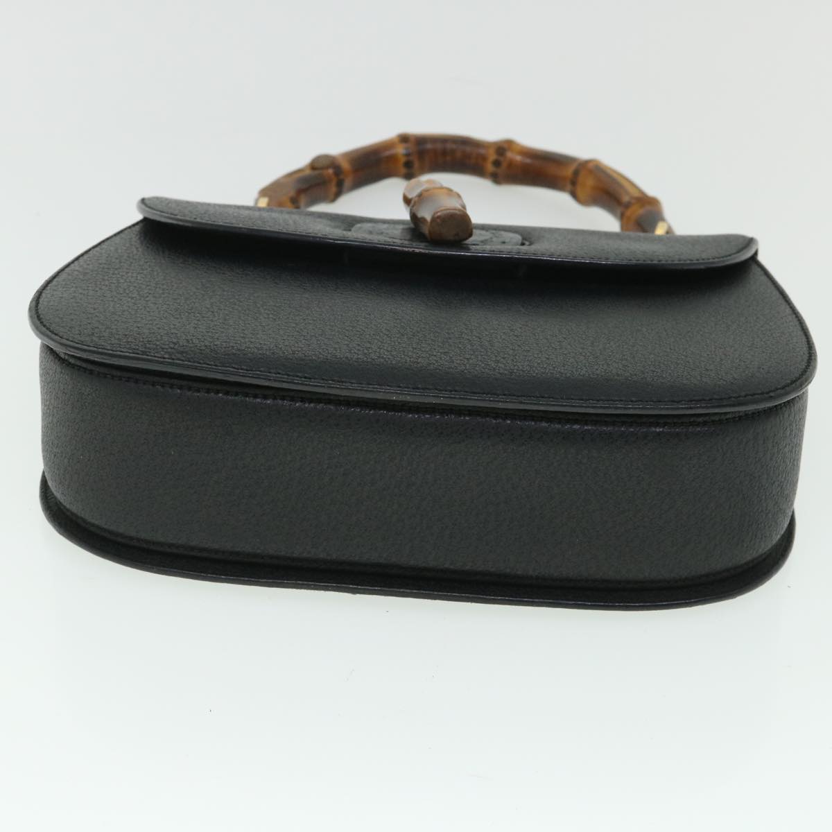 GUCCI Bamboo Hand Bag Leather Black 000 2113 0633 yk8763