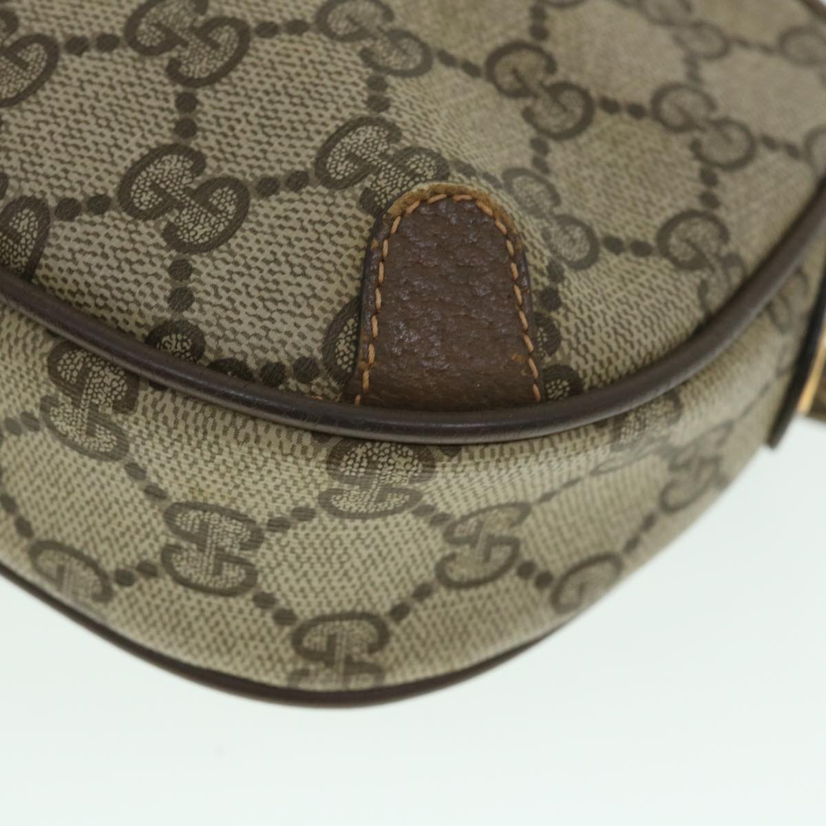 GUCCI GG Supreme Web Sherry Line Shoulder Bag Beige Red 156 02 066 yk8787