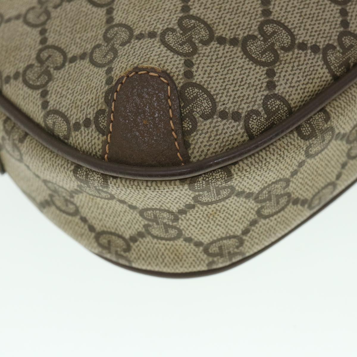 GUCCI GG Supreme Web Sherry Line Shoulder Bag Beige Red 156 02 066 yk8787