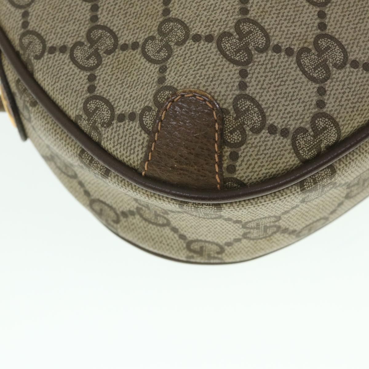 GUCCI GG Supreme Web Sherry Line Shoulder Bag Beige Red 156 02 066 yk8787